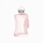 F.F. perfume bottle with a pink tassel, elegant and luxurious design.