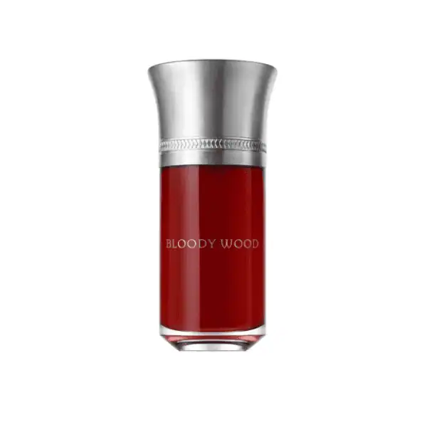 Bloody Wood nail polish bottle with silver cap.