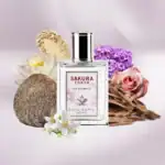 Sakura Tokyo fragrance bottle with floral and natural elements.