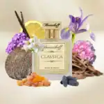 Bortnikoff Classica fragrance bottle with floral and natural elements.
