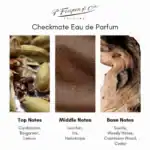 Checkmate Eau de Parfum - A luxurious perfume featuring cardamom, bergamot, and lemon notes.