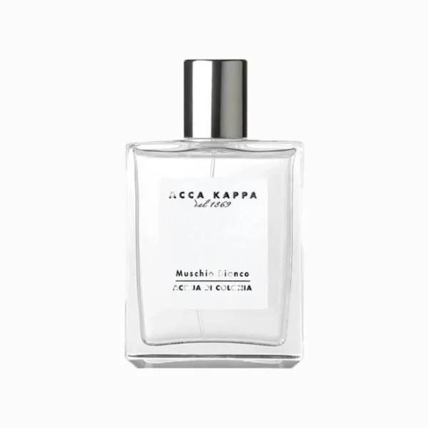Acca Kappa Muschio Bianco perfume bottle with minimalist design.