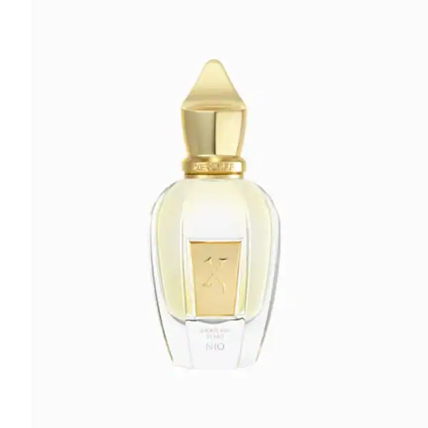 NIO Smoothing Stars fragrance bottle with elegant gold cap.