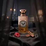 Electimuss perfume bottle with elegant design and warm amber hue, perfect for niche fragrance enthus.