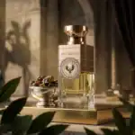 Electimuss fragrance bottle with elegant design and gold accents, perfect for high-end perfume enthu.