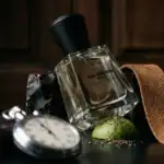 The ALT tag: The Orchid Man Eau de Parfum bottle with lime and towel at Beautinow.