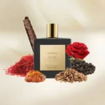 Miller Harris Leather Rouge perfume bottle with rose, spices, and aromatic ingredients.