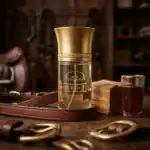 Buveur de Yen perfume bottle with gold cap, elegant design, perfect for niche fragrance lovers.