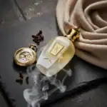 Luxurious fragrance bottle with gold accents from Xerjoff.