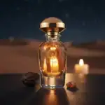 Widan Sahara fragrance bottle with elegant gold cap, luxury perfume for discerning clients.