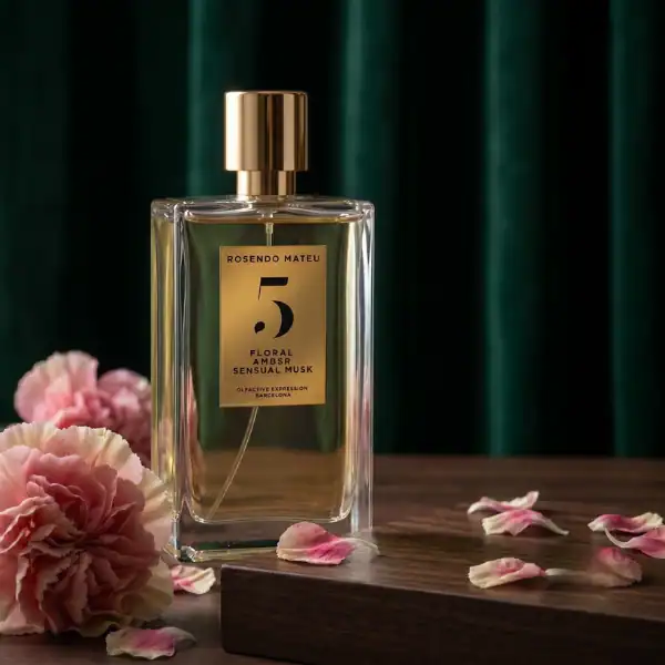 Elegant floral perfume with musk notes in a luxurious bottle.