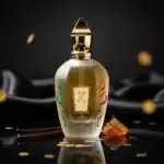 Decas perfume bottle with elegant gold cap and decorative design, perfect for high-end perfume colle.