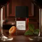 Bohoboco Red Wine Brown Sugar fragrance bottle with natural ingredients and leaves.