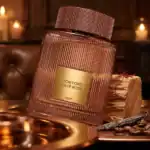 Tom Ford Café Rose perfume bottle with elegant design and warm tones.