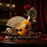 Alwa. Fragrance bottle with cherries and decorative accessories.