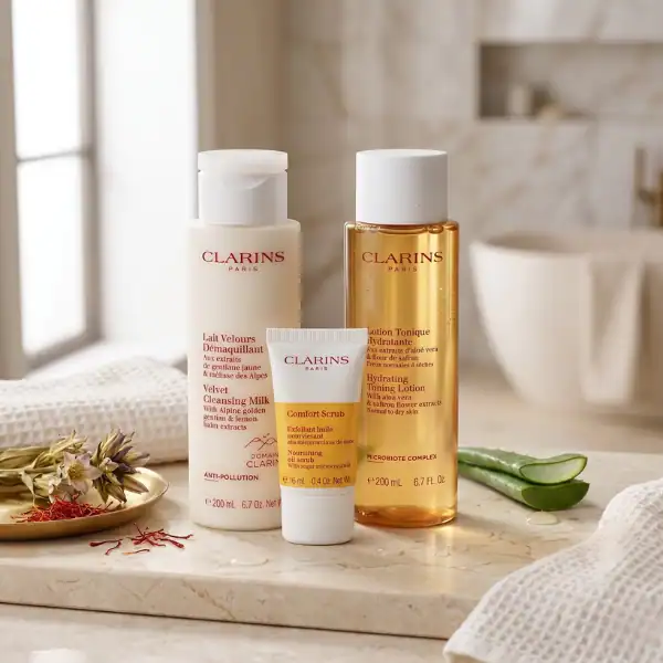 Clarins Cleansing Essentials Set for Normal to Dry Skin.