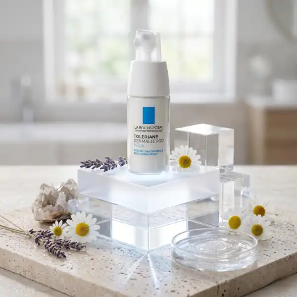 La Roche-Posay Toleriane Dermallergo micellar water with chamomile and lavender, ideal for sensitive.