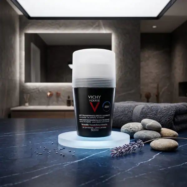 Vichy Homme Deodorant Anti-Transpirant Roll-On - A premium men's deodorant available at Beautinow.
