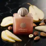 Amouage Guidance 46 fragrance bottle with pear and nut accents.