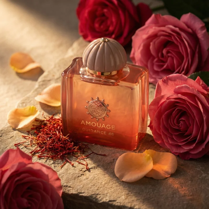 Amouage Guidance 46 perfume bottle, featuring a sophisticated and stylish appearance, perfect for lu.