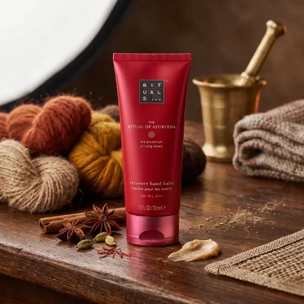 The Ritual of Ayurveda Recovery Hand Balm - A premium skincare product available at Beautinow.