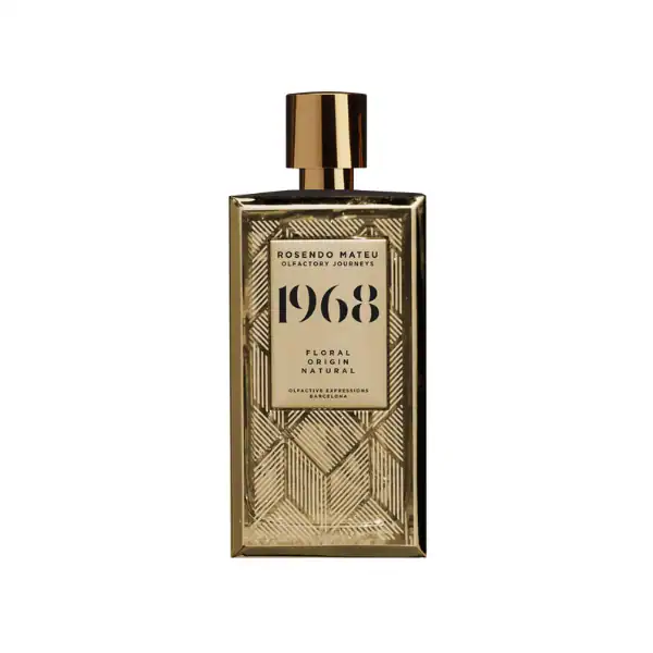 Rosendo Mateu 1968 Floral Origin Natural perfume bottle with elegant gold accents.