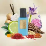 Alwa niche perfume bottle with natural ingredients and floral accents.