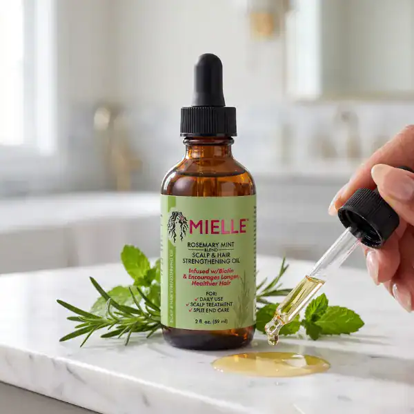 Mielle Organics Rosemary Mint Scalp & Hair Strengthening Oil.