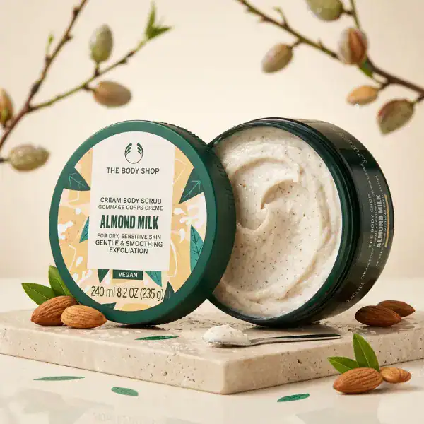 The Body Shop Almond Milk Body Scrub - A premium exfoliating body scrub available at Beautinow.