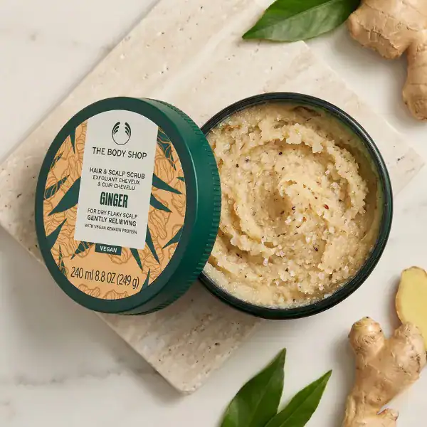 The Body Shop Ginger Scalp & Hair Scrub - A premium scalp and hair exfoliant available at Beautinow.