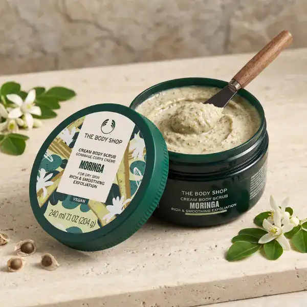 The Body Shop Moringa Body Scrub - A premium exfoliating product available at Beautinow.