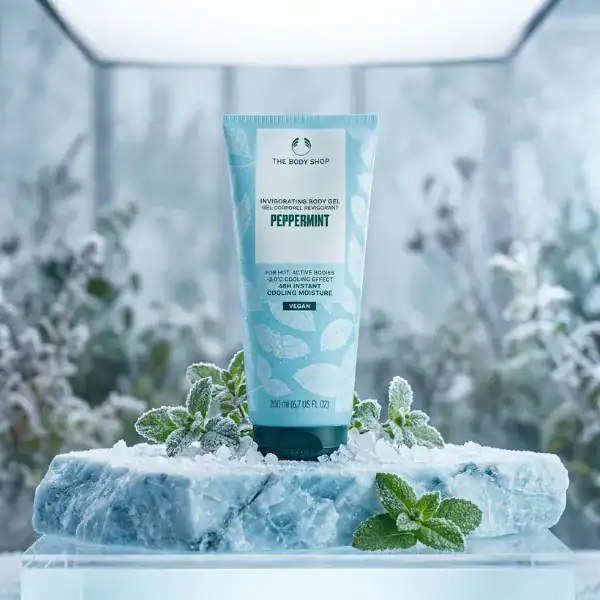 The Body Shop Peppermint Cooling Body Gel - A refreshing skincare product available at Beautinow.