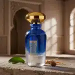 WIDIAN luxury fragrance bottle with a gold cap and blue gradient glass.