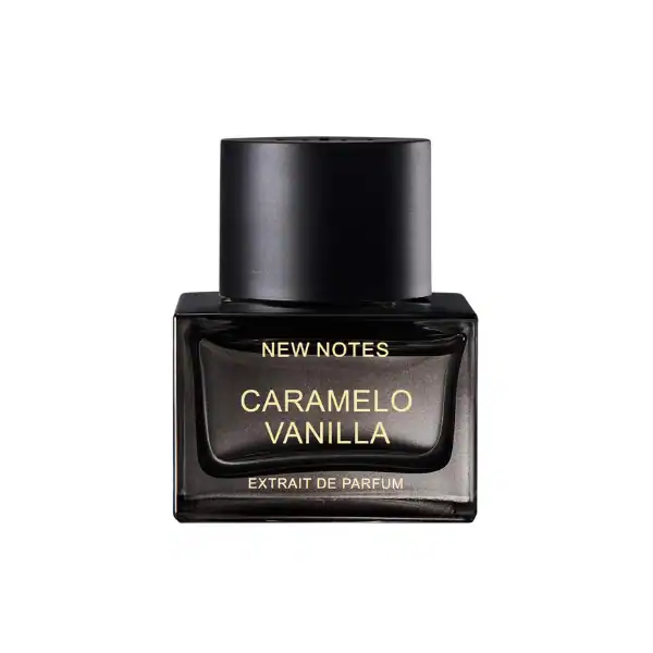 Luxurious Caramelo Vanilla Perfume Bottle - Niche Fragrance by Beautinow. Elegant black perfume bottle with gold accents, showcasing a high-end niche scent for sophisticated tastes.
