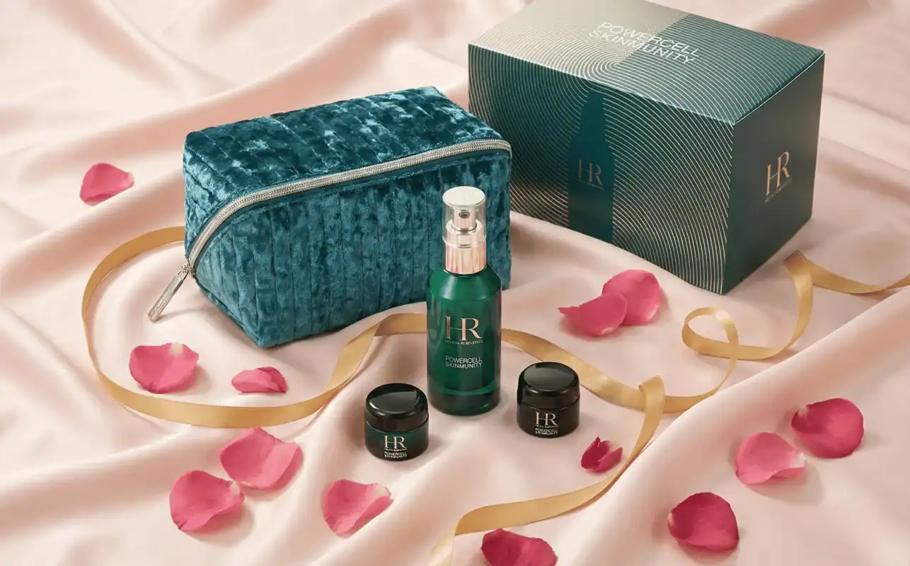 Elegant luxury fragrance set featuring rare perfume and skincare, perfect for high-end beauty enthusiasts.