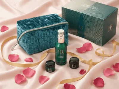 Elegant luxury fragrance set featuring rare perfume and skincare, perfect for high-end beauty enthusiasts.