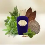 Argano Puro fragrance bottle with natural herbs and botanicals, emphasizing elegance and exclusivity.