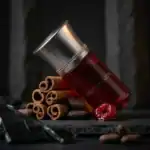 Ame du Cèdre fragrance bottle with cinnamon sticks and spices.
