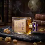 Roja Parfums De La Nuit 2025 fragrance bottle with purple accents, luxurious and elegant.