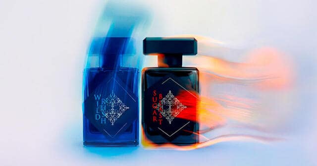 S.B. Sugar & Art perfume bottle with dynamic motion blur.