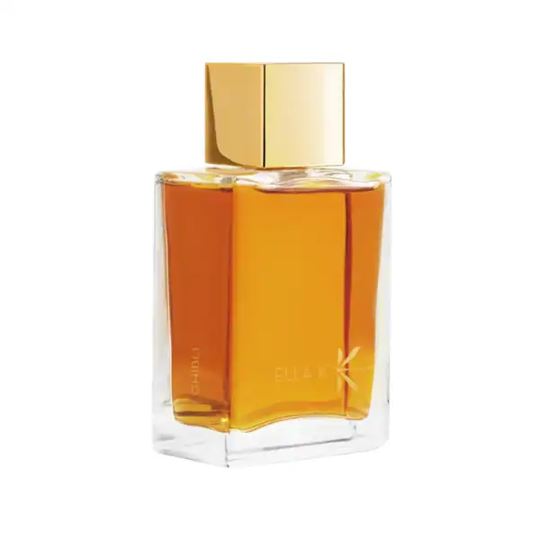 Ella K Amber K Eau de Parfum - A luxurious fragrance in a golden bottle.