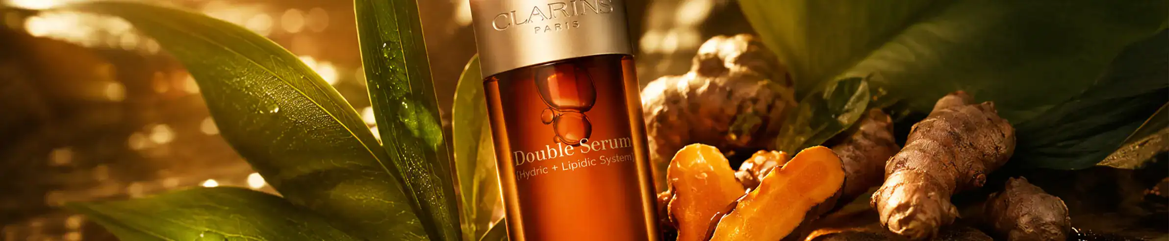 A high-end skincare serum from Beautinow, displayed among fresh herbs and roots for radiant skin.