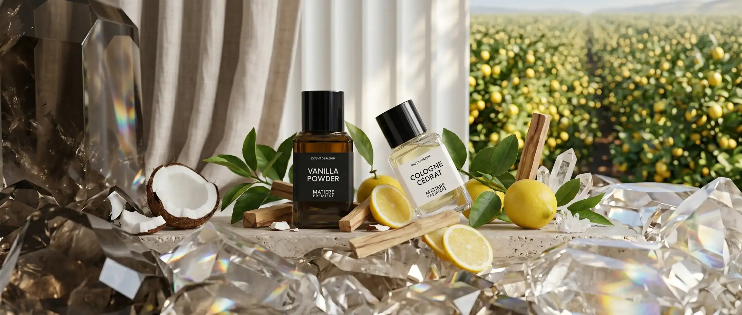 Vanilla Powder and Lemon Scented Body Oil Collection - Luxury Skincare Set.