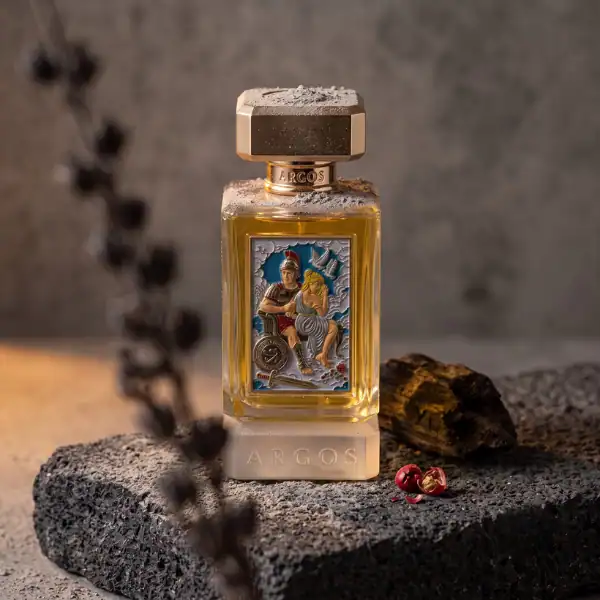 Argos Fire & Desire Vulcan's Revenge Extrait de Parfum bottle with artistic label.