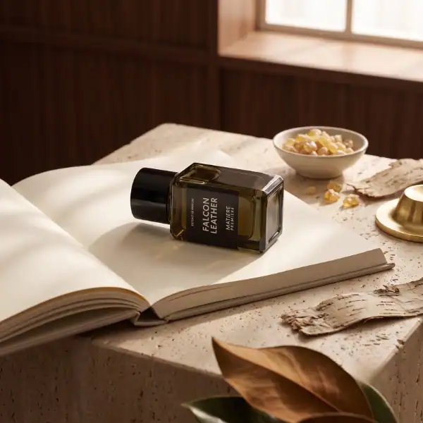 Matiere Premiere Falcon Leather Extrait de Parfum - Luxury fragrance bottle.