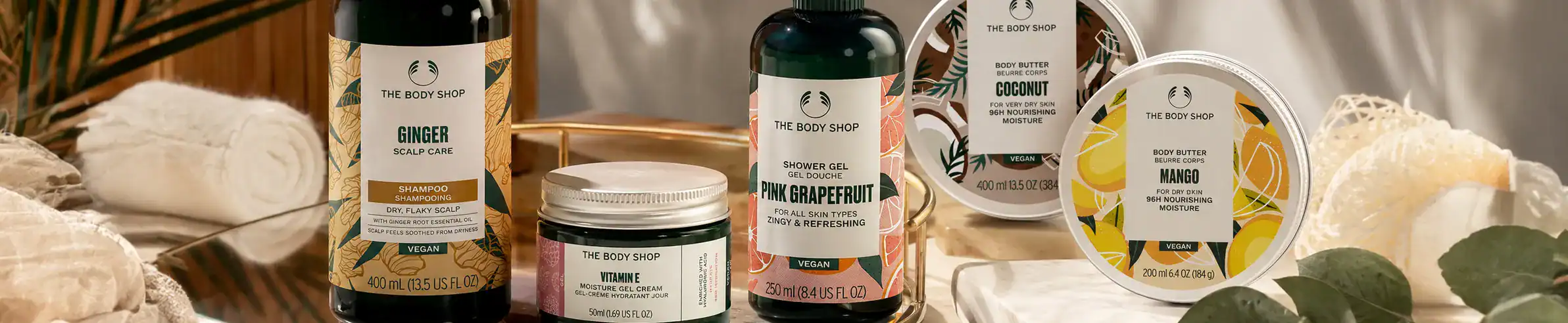 The Body Shop skincare collection - Natural and eco-friendly products for healthy skin.