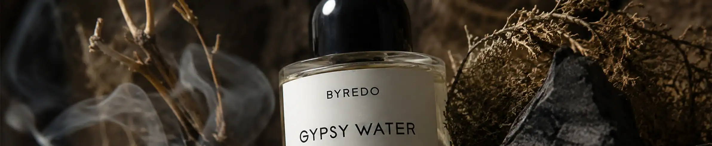 Byredo Gypsy Water - A luxury fragrance in a clear glass bottle with black cap.