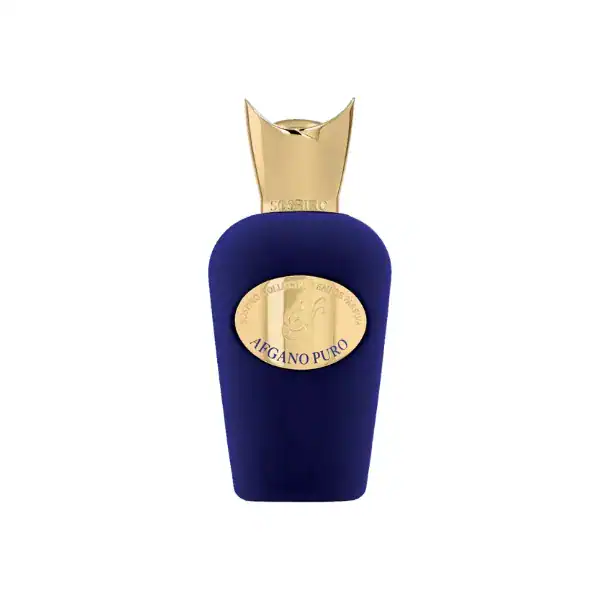 AFGANO PURO perfume bottle with gold and blue design.