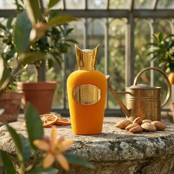Sospiro Libeerto Eau de Parfum - Elegant perfume bottle with gold cap.